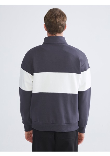 Yeni Sezon Dik Yaka Baskılı Erkek Sweatshirt fırsatları