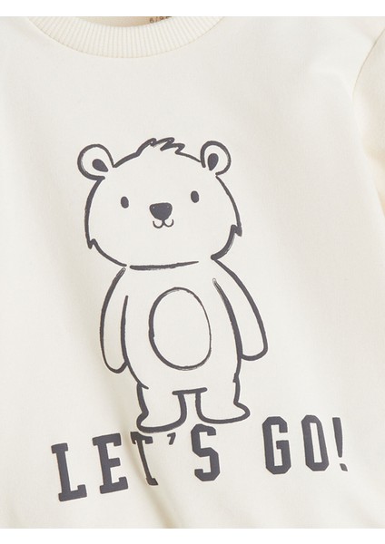 Yeni Sezon Baskılı Erkek Bebek Sweatshirt ve Eşofman Alt 2'li modelleri