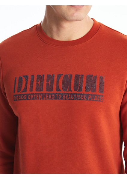 Yeni Sezon Bisiklet Yaka Baskılı Erkek Kalın Sweatshirt modelleri