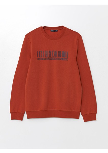 Yeni Sezon Bisiklet Yaka Baskılı Erkek Kalın Sweatshirt indirimleri