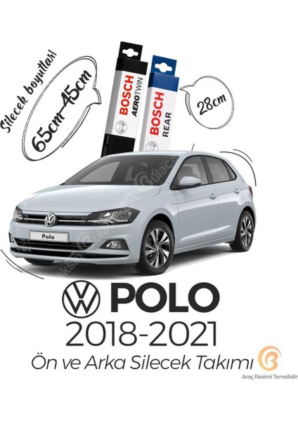 Bosch Aerotwin Ön-Arka Silecek Takımı Volkswagen Polo 2018 - 2019 ile Uyumlu