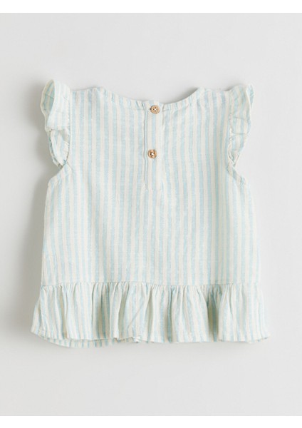 Yeni Sezon Fırfırlı Kız Bebek Müslin Bluz ve Pantolon fırsatları