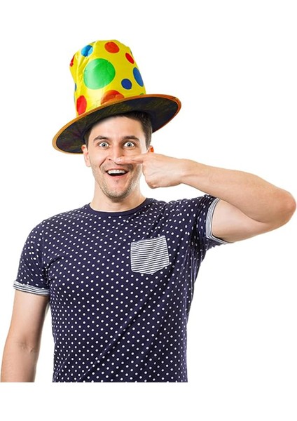 Palyaço Şapkası Rengarenk Puantiyeli 19 cm - Lisinya fırsatları