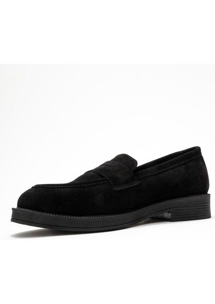 Pline Siyah Süet Hakiki Deri Kadın Loafer Ayakkabı fırsatları