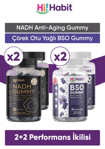 Nadh (2ADET) Koenzin Q10, Bso (2ADET) Çörek Otu Yağı, Takviye Edici Gıda Seti