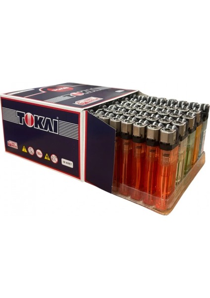 Tokaı Karışık Renkli Taşlı Çakmak 50 Adet