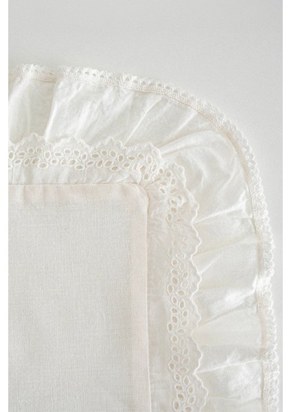 Adelya Krem Çift Kişilik %100 Organik Pamuk Keten Nevresim Takımı fırsatları