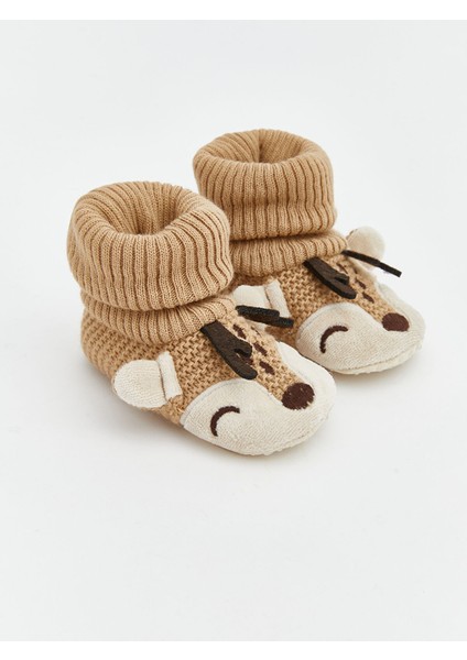 Yeni Sezon Geyik Figürlü Erkek Bebek Çoraplı Ev Ayakkabısı