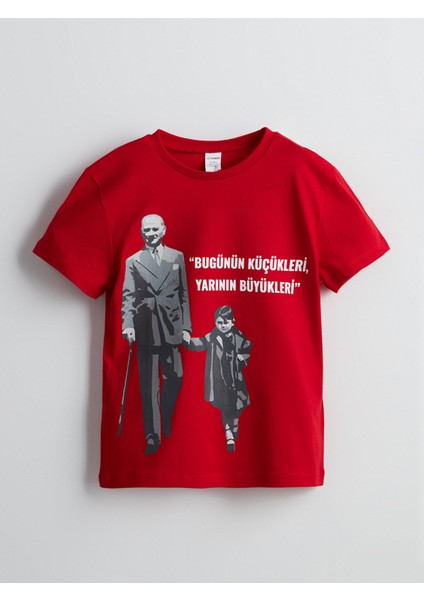 Yeni Sezon Atatürk Baskılı Erkek Çocuk Tişört