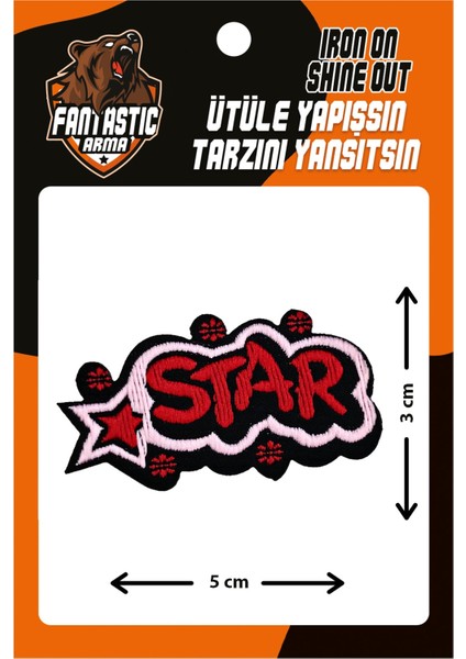 10'lu Paket Ütü ile Yapışan Dokuma Arma Patch Yama Star Modeli