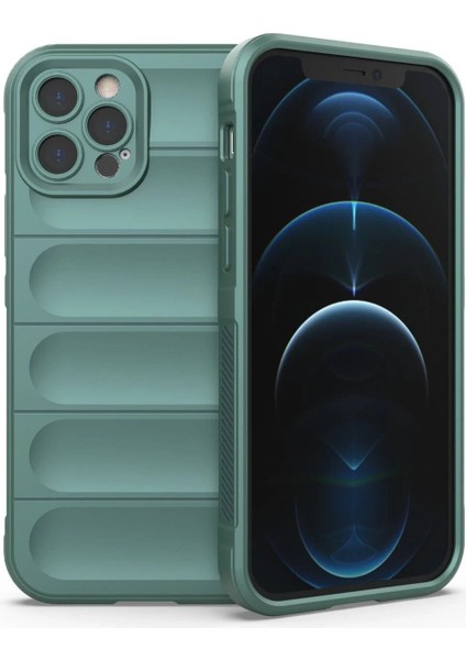 Newface iPhone 12 Pro Kılıf Optimum Silikon - Koyu Yeşil