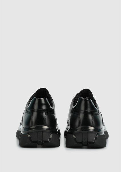 Siyah Deri Erkek Sneaker fırsatları