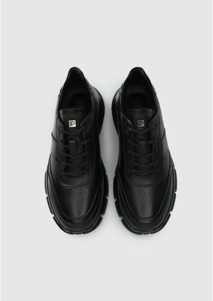 Siyah Deri Erkek Sneaker indirimleri