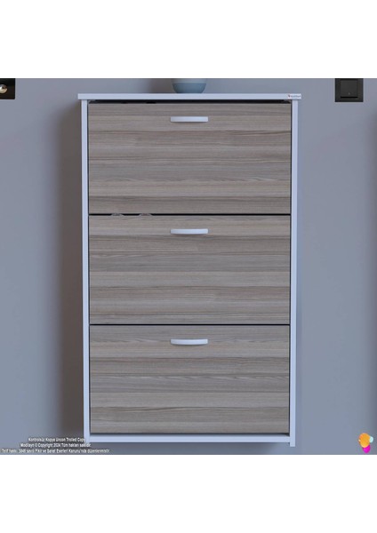 West Asma Kapı Önü 72X116X26 Cm’lik 3 Düşer Kapak 6 Göz Bölmeli Ayakkabılık fırsatları