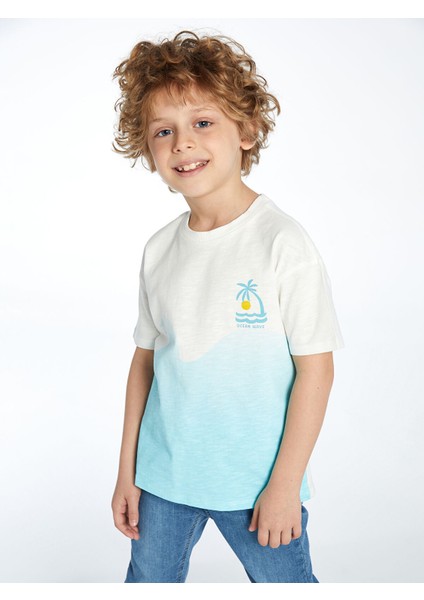 Yeni Sezon Bisiklet Yaka Renk Bloklu Penye Erkek Bebek Tişört