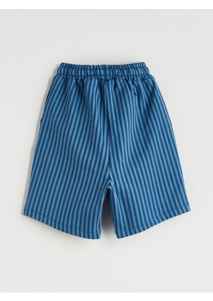Yeni Sezon Beli Lastikli Çizgili Erkek Çocuk Şort modelleri