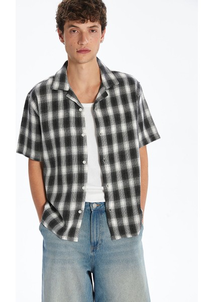 Yeni Sezon Rahat Kalıp Kısa Kollu Ekose Erkek Gömlek