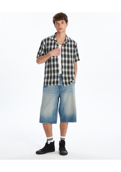 Yeni Sezon Rahat Kalıp Kısa Kollu Ekose Erkek Gömlek modelleri