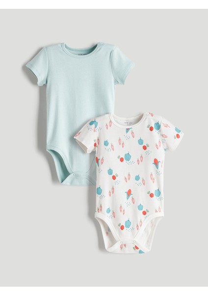 Yeni Sezon Baskılı Erkek Bebek Çıtçıtlı Body 2'li