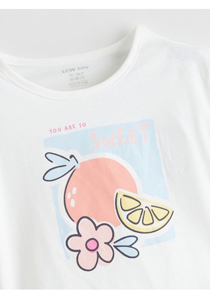 Yeni Sezon Baskılı Kız Bebek Tişört ve Tayt 2'li modelleri