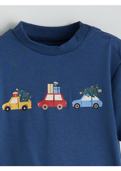 Yeni Sezon Baskılı Erkek Bebek Tişört ve Pantolon 2'li modelleri