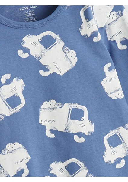 Yeni Sezon Bisiklet Yaka Baskılı Erkek Bebek Pijama Üst fiyatları