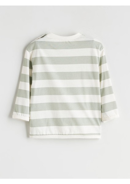 Yeni Sezon Bisiklet Yaka Çizgili Erkek Bebek Tişört modelleri