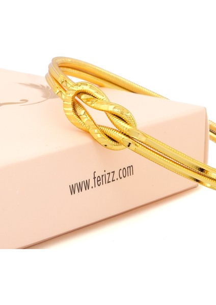 altın kaplama desenli ajda aşk düğümü bilezik blz-3115 fırsatları