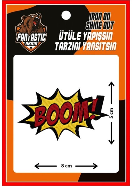 10'lu Paket Ütü ile Yapışan Dokuma Arma Patch Yama Boom Modeli