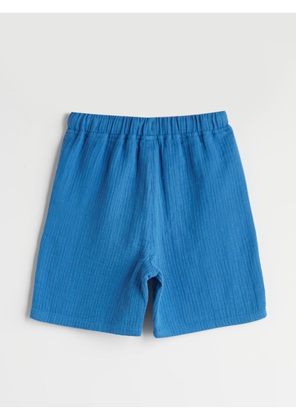 Yeni Sezon Beli Lastikli Basic Müslin Erkek Çocuk Şort modelleri