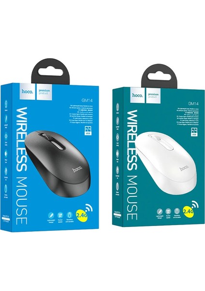 Hoco GM14 Platinium 1200DPI 2.4g Bluetooth Kablosuz Optik MOUSE-(1903)