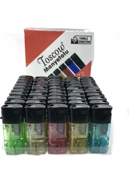 Toscow Manyetolu Şeffaf Çakmak 50 Adet