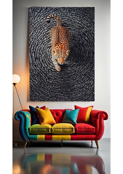 Tribal Kaplan 1 Ev Duvar Salon Güzellik Salonu Ofis Dükkan Dekarasyon Kanvas Tablo