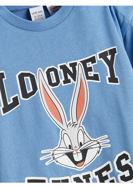 Yeni Sezon Bugs Bunny Baskılı Erkek Bebek Tişört ve Pantolon 2'li modelleri