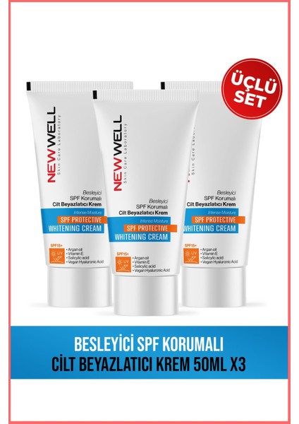 3 Adet Besleyici Spf Korumalı Cilt Beyazlatıcı Krem 50ML