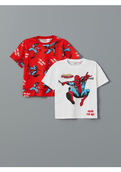 Yeni Sezon Spider-Man Baskılı Erkek Çocuk Tişört 2'li