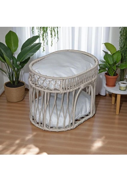 Çift Katlı Kedi Yatağı Kedi Ranzası, Iskandinav Kedi Evi Bej indirimleri