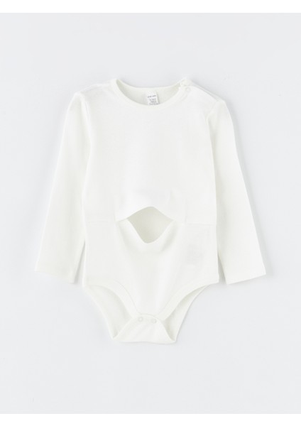 Yeni Sezon Bisiklet Yaka Uzun Kollu Basic Erkek Bebek Çıtçıtlı Bodysuit