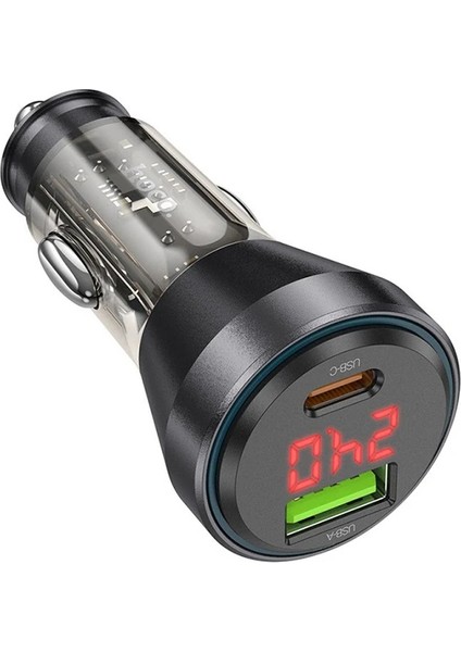 Hoco NZ12B Unimpeded PD48W USB + Type-C Araç Çakmaklık Hızlı Şarj ALETI-(1903)
