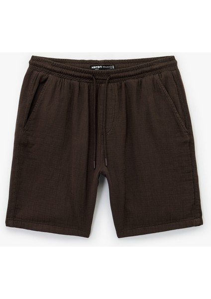Pamuklu Regular Fit Cepli Beli Bağcıklı Şort