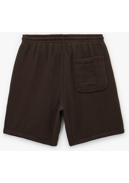 Pamuklu Regular Fit Cepli Beli Bağcıklı Şort fiyatları