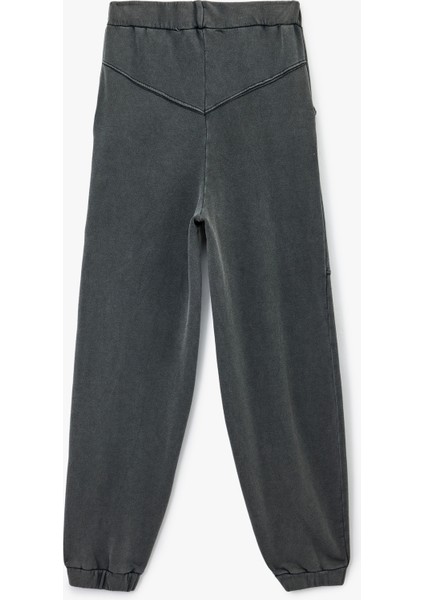 Pamuklu Rahat Kalıp Beli Lastikli Yıkamalı Dikiş Detaylı Jogger Eşofman Altı fiyatları