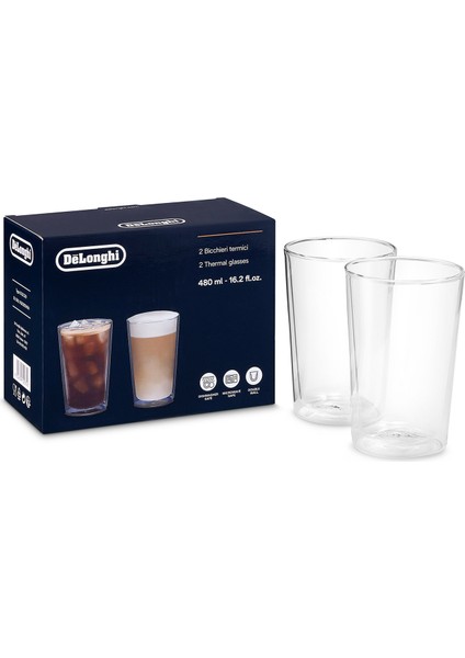 Çift Cidarlı Büyük Boy Cam 2'li Bardak Seti
