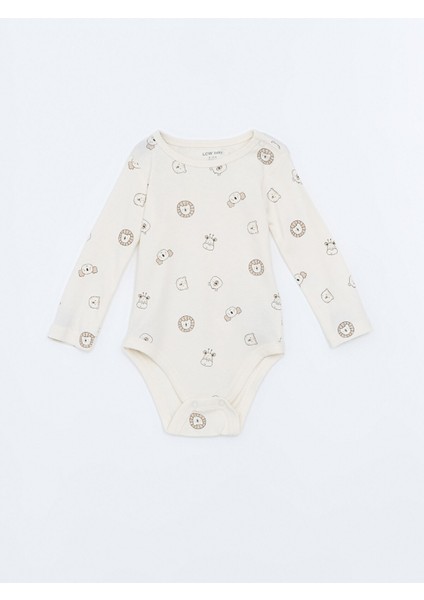 Yeni Sezon Bisiklet Yaka Uzun Kollu Baskılı Erkek Bebek Çıtçıtlı Bodysuit 3'lü fiyatları