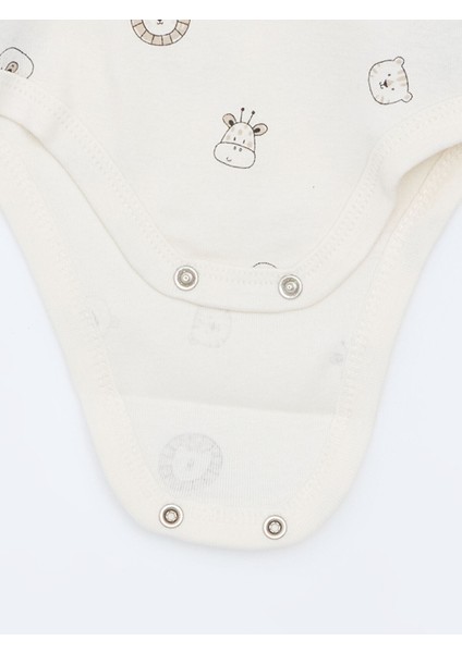 Yeni Sezon Bisiklet Yaka Uzun Kollu Baskılı Erkek Bebek Çıtçıtlı Bodysuit 3'lü modelleri