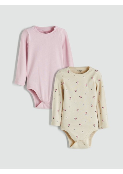 Yeni Sezon Bisiklet Yaka Kız Bebek Çıtçıtlı Body 2'li