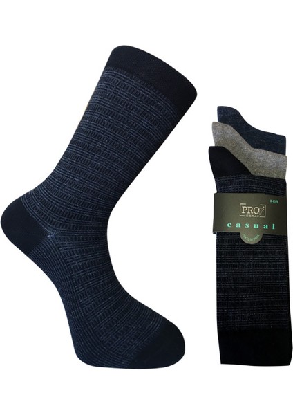 8501-3 Penye Casual 3'lü Erkek Çorabı