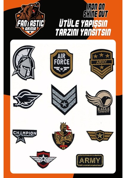 Ütü ile Yapışan Dokuma Arma Seti Patch Yama Army, Asker, Rütbe Modeli