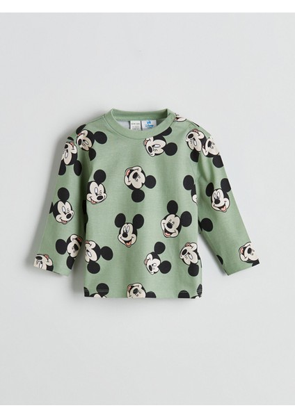Yeni Sezon Bisiklet Yaka Mickey Mouse Baskılı Erkek Bebek Pijama Takımı fiyatları