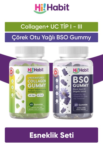 Kolajen Tip - Tip 3 - Bso Çörek Otu Yağı Takviye Edici Gıda Gummy Set
